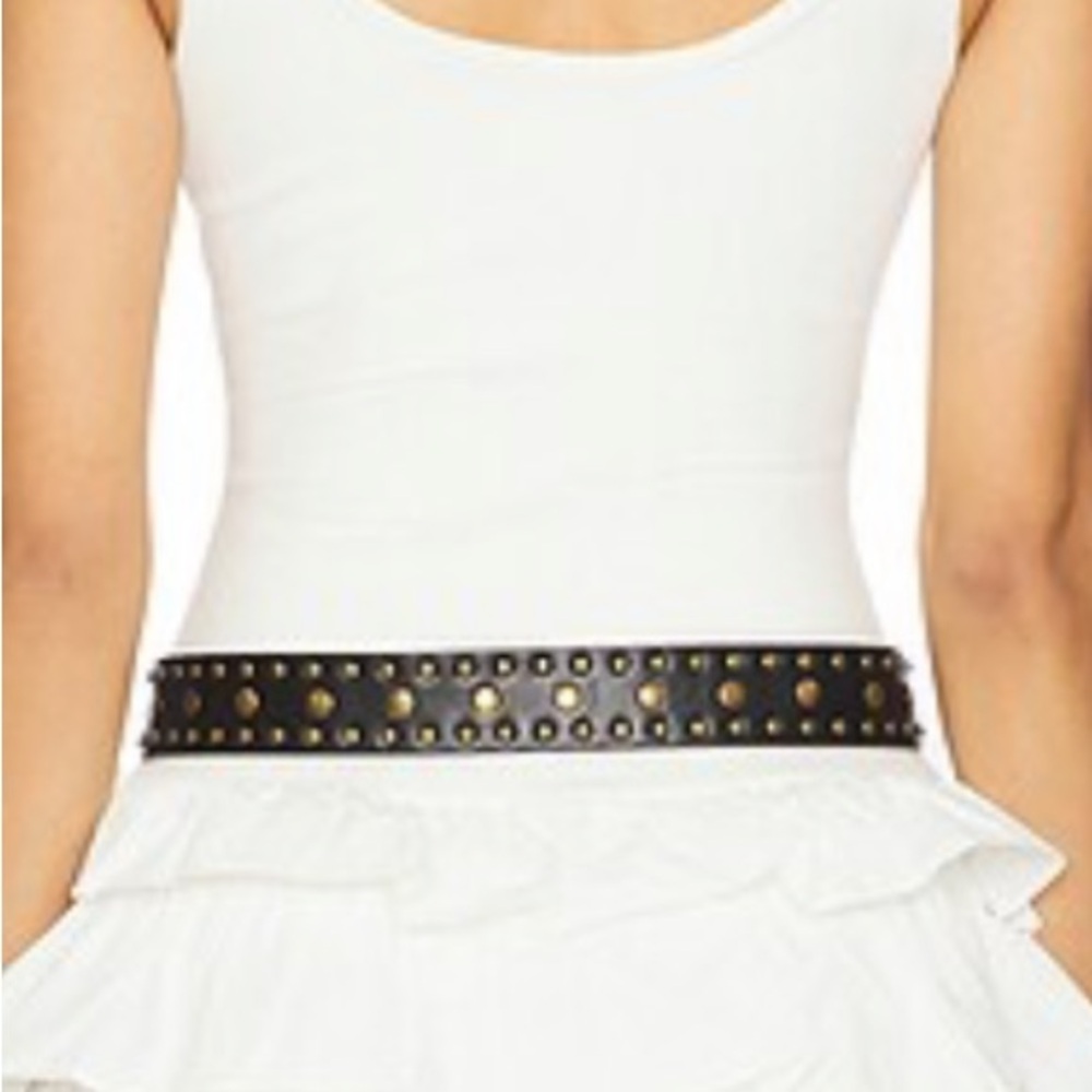 Show Me Your MuMu White Ruffled Skort Dress with Black Belt - Picture 4 of 4
